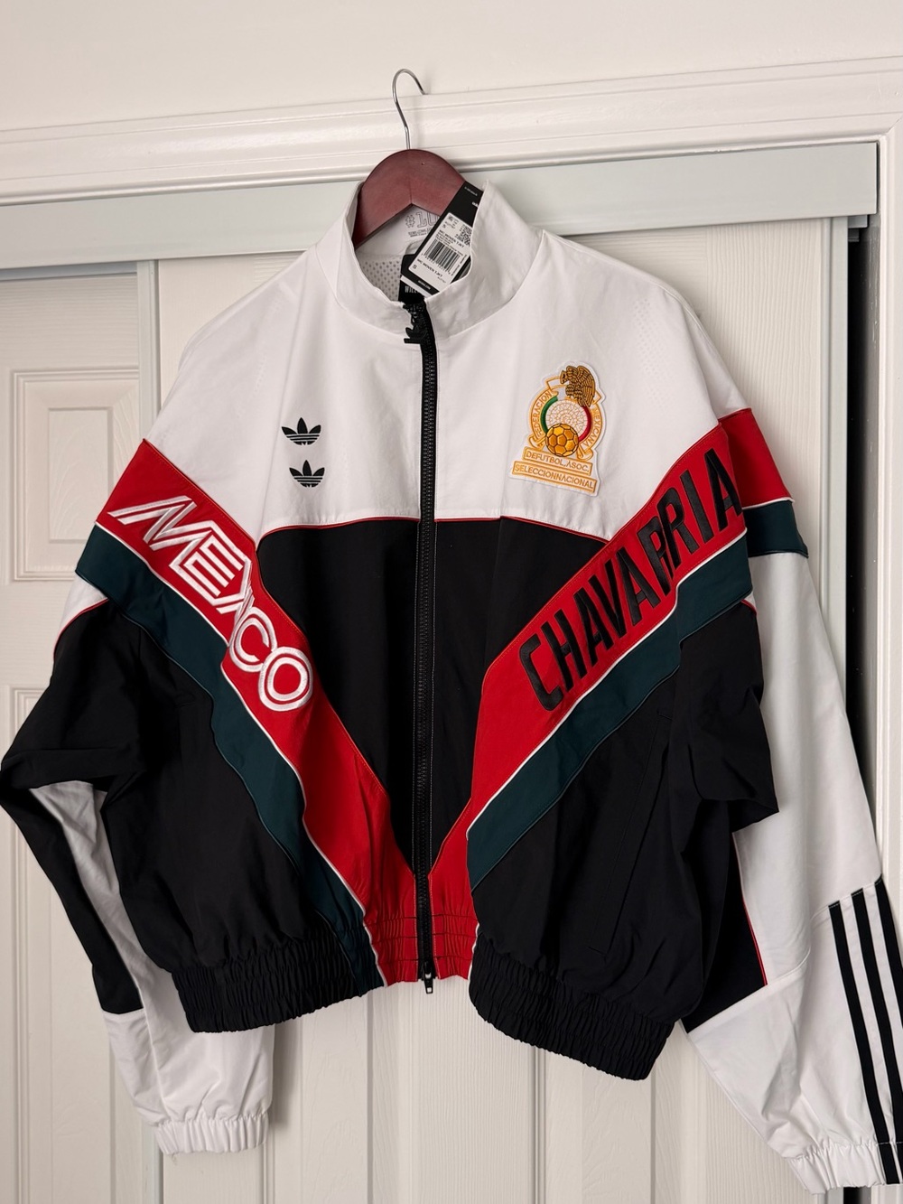 adidas Men’s Chavarriá Black/White/Red Mexico Track Windbreaker
